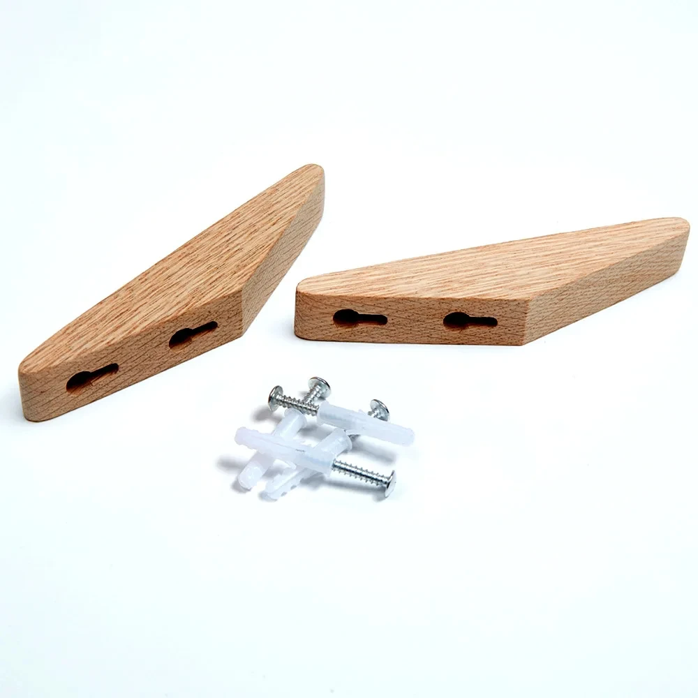 Wooden Clothes Hanger Wall Mounted Coat Hook Natural Wood Decorative Key Holder Hat Scarf Handbag Storage Hanger Bathroom Rack 4