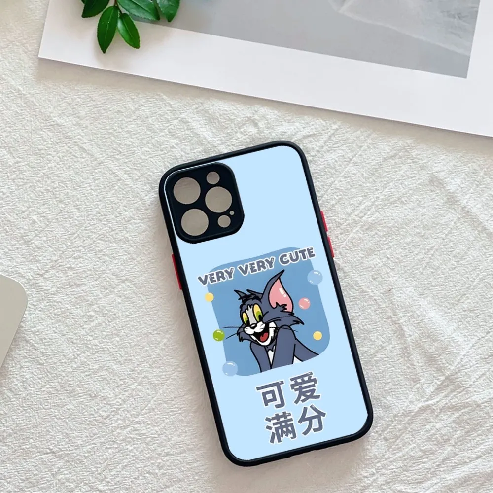 Custodia Per Telefono Toms E J-Jerrys Per Iphone 13 12 15Promax 11 14 Pro Max Mini 8 7 Plus Se2020 Xs Max X Xr Cover Nera Opaca