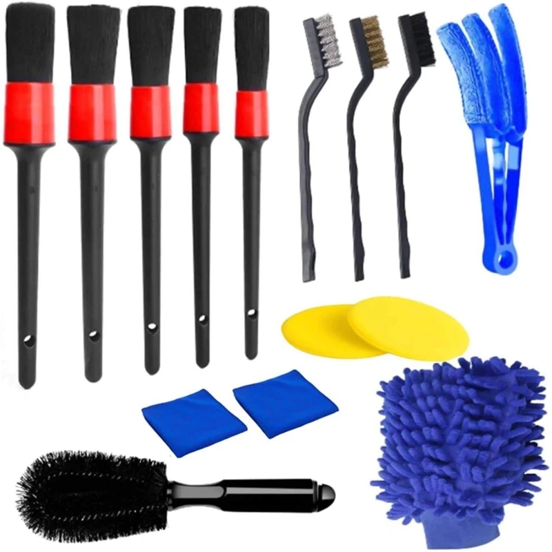 15-Piece Car Detailing Brush Set The Ultimate Auto Cleaning Kit for Vents Gaps Maintenance Car Air Outlet Detail Clearance Brush