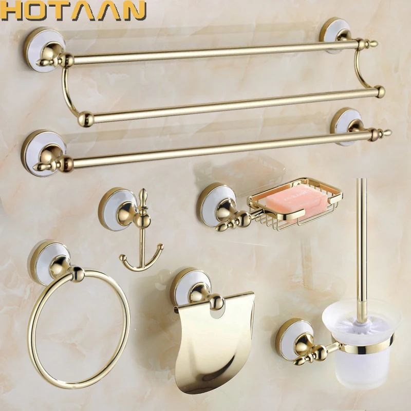 Stainless Steel Bathroom Accessories Set Robe Hook Paper Holder Towel Bar