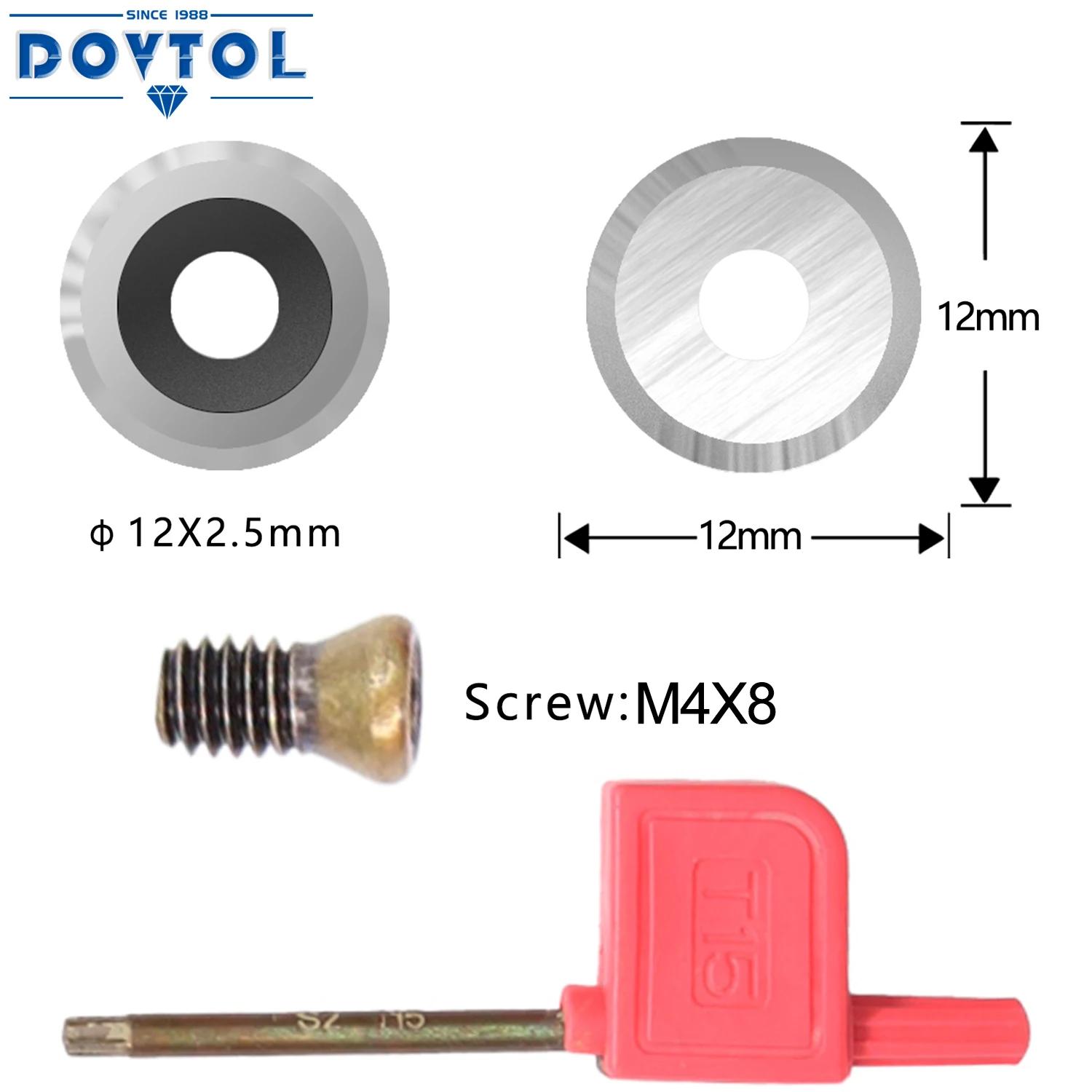 Juego 12 Piezas Insertos De Carburo Para Torno - Plaquitas Indexables Para Madera, Con Tornillos