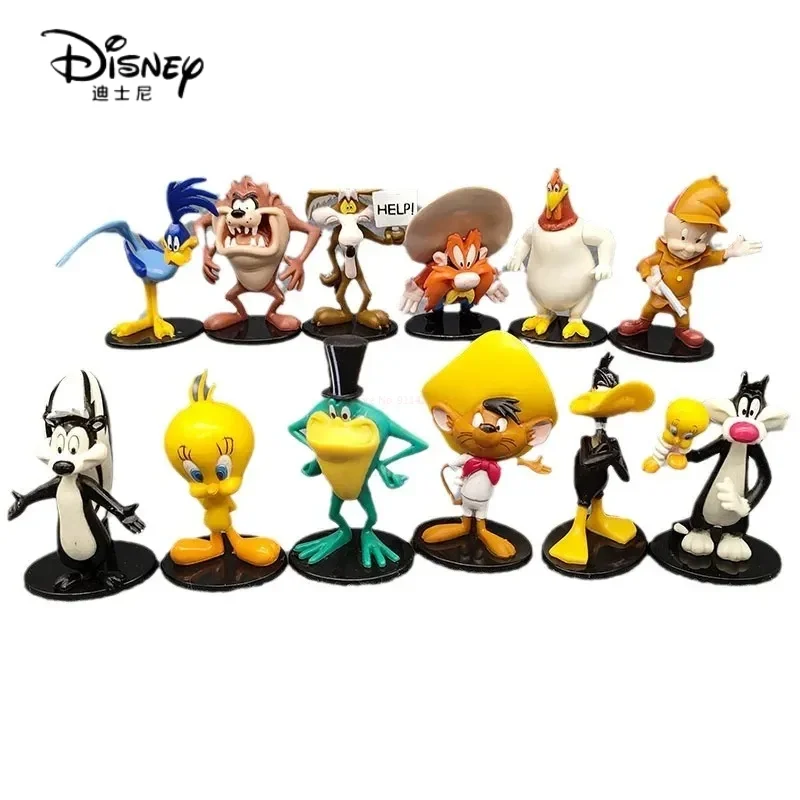 

12pcs/set Disney Cute Looney Tunes Bugs Bunny Cartoon Model Toy Animals Ornament Doll Pvc Ornament Decoration Figurien Gifts