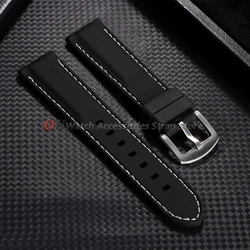 Black Silicone Universal Sport Watchband Strap - Versatile Wristband Accessory - 18mm (Black white)