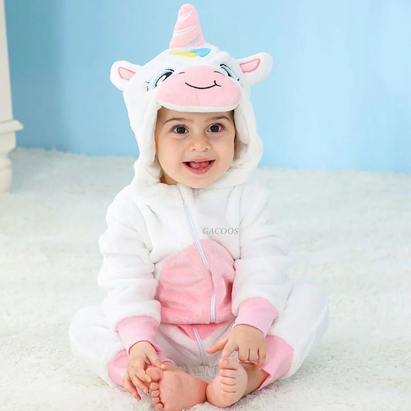 Kids Onesie Pajamas Animal Dragon Tiger Unicorn Romper Winter Kigurumi Cat Costume for Girl Boy Overalls Jumpsuit