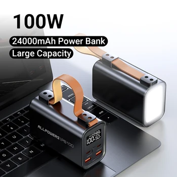 ALLPOWERS Power Bank 24000mAh with PD 100W  Fast Charging Powerbank Portable Battery Charger For Laptop Iphone Xiaomi Camping 2