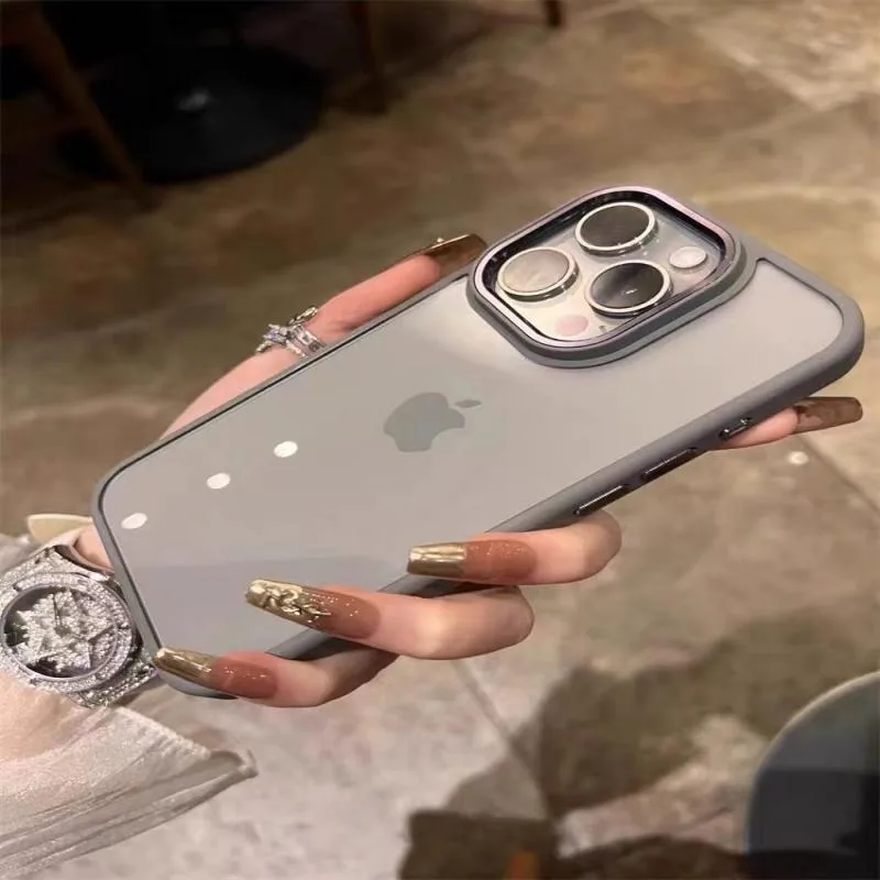 Premium Transparent Shockproof Case with Soft Bumper and Metal Camera Protector
