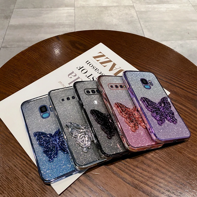Glitter Butterfly Phone Holder Stand Cover