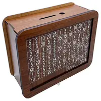 Wooden Money Box with Counter Marker Pen Vintage Piggy Bank Numbers Coin Cash Container Money Saving Challenges Box 1