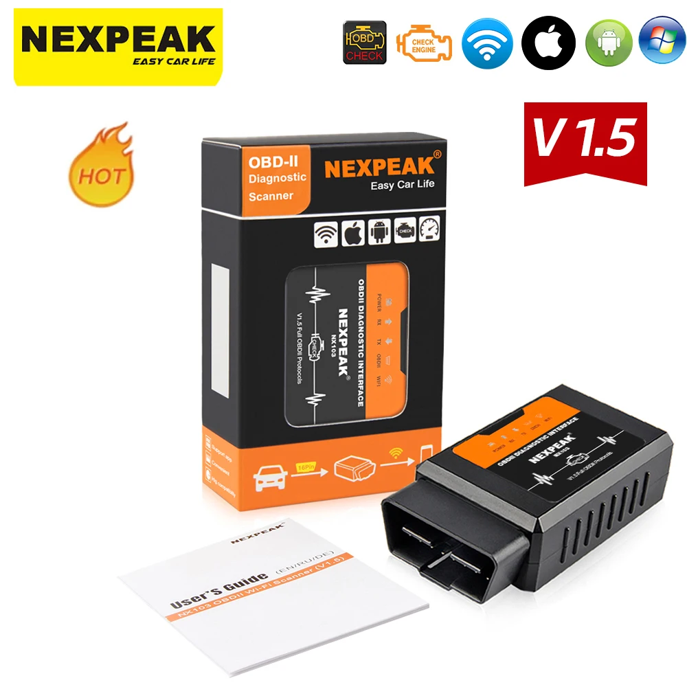 OBD2 ELM327 V1.5 WIFI IOS Adapter Scanner