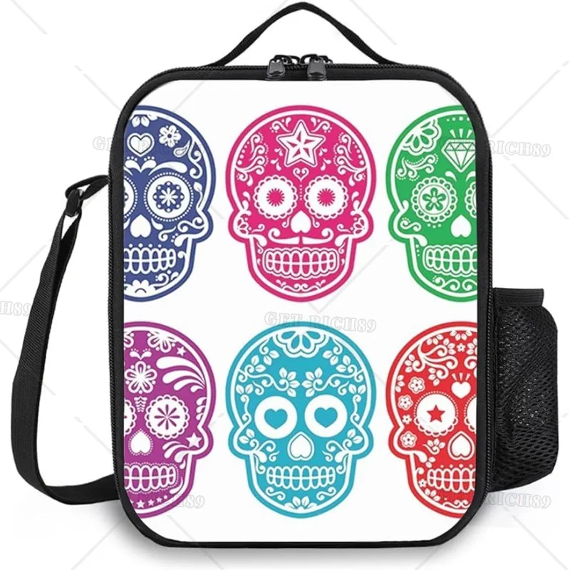 

Женская сумка для обеда Day of The Dead, Мексиканский сахар с черепом на день, герметичная, герметичная, мягкая, для взрослых, для работы