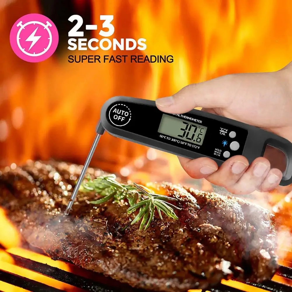 Food Thermometer Digital Meat Cooking Thermometer Instant Read Long Probe  Auto Off LCD Screen Kitchen