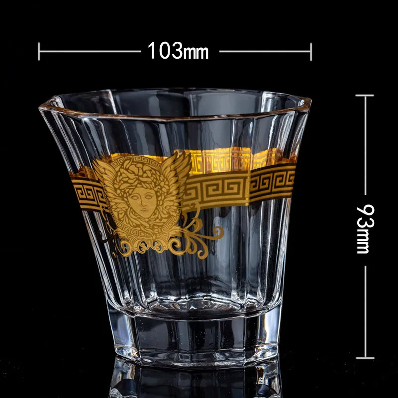 Glass Cup Large Glass Coffee Tea Cup Luxury Drinking Glasses Crystal Gold  Rim Whisky Wine Glass Beer Tumbler Home Bar Drinkware - AliExpress