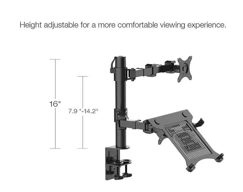 Loctek-D1F2 Ǯ  ũž 10 &-16& Ʈ Ʈ + 10 &-27&  Ȧ Ʈ, LCD   ũ ĵ ִ 10kg 