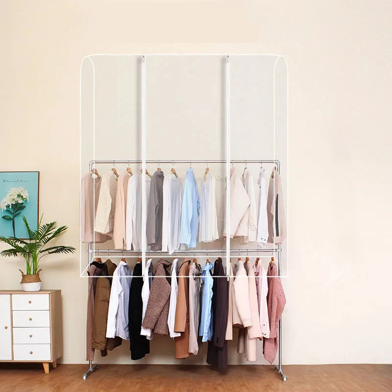 Double Coat Rack Down Jacket Shirt Dust Cover Large-capacity Floor