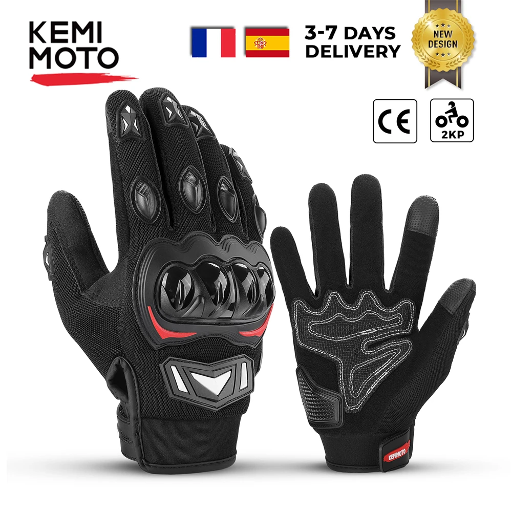 KEMIMOTO Guantes de moto Guantes moto de con pantalla táctil de nudillos Guantes