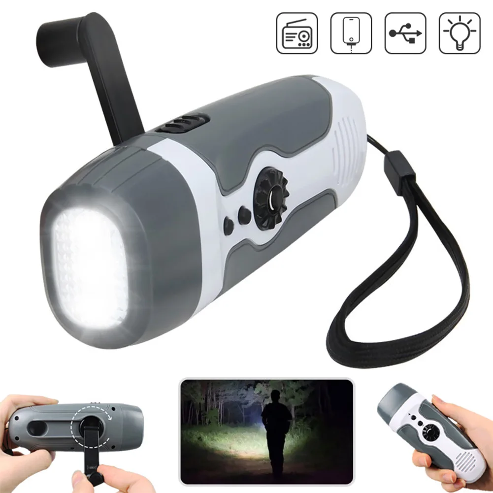 

Portable Radio Solar Hand Crank Cell Phone Charger Emergency Radios AM/FM LED Flashlight Multifunctional Outdoor Light Night