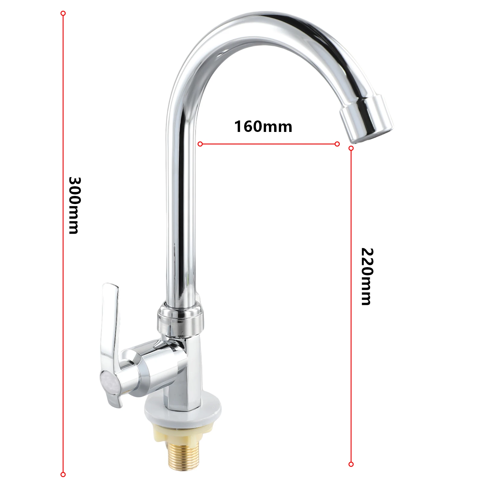 Kitchen Faucets 1pc Kitchen Faucet Ziny Alloy Single Cold Water Sink Single Handle Swivel For Bathroom