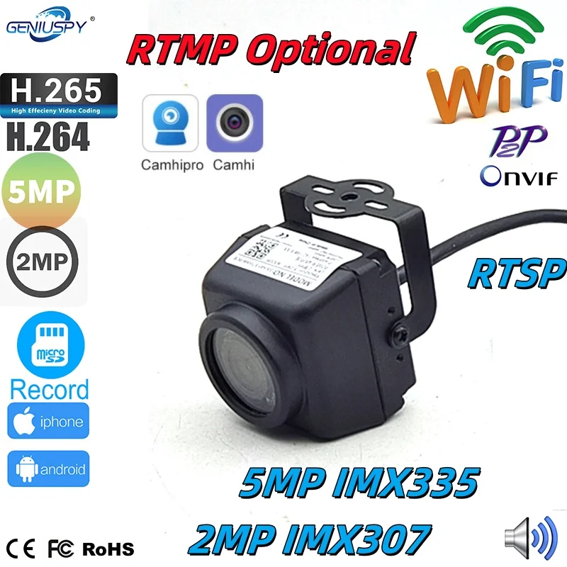 RTMP RTSP Camhi IMX307 IMX335 Starlight IP Mini Wifi Camera IR 940nm ...