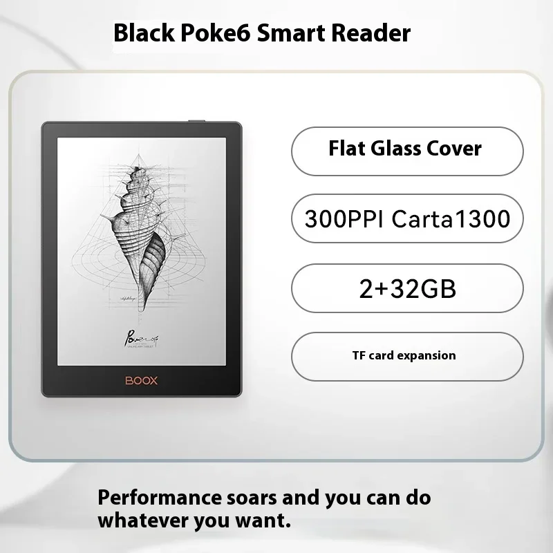 New BOOX Poke6 Poke6S Black 6-inch e-book reader Smart reading portable electronic notebook 300ppi Backlight Bluetooth mini eink