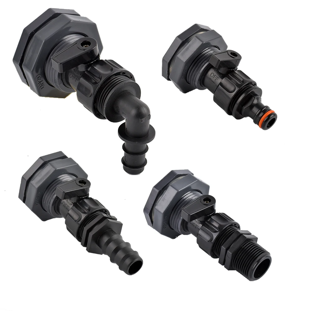 34ThreadPVCBulkheadFittingPipeConnectorforrainBarrelGarden