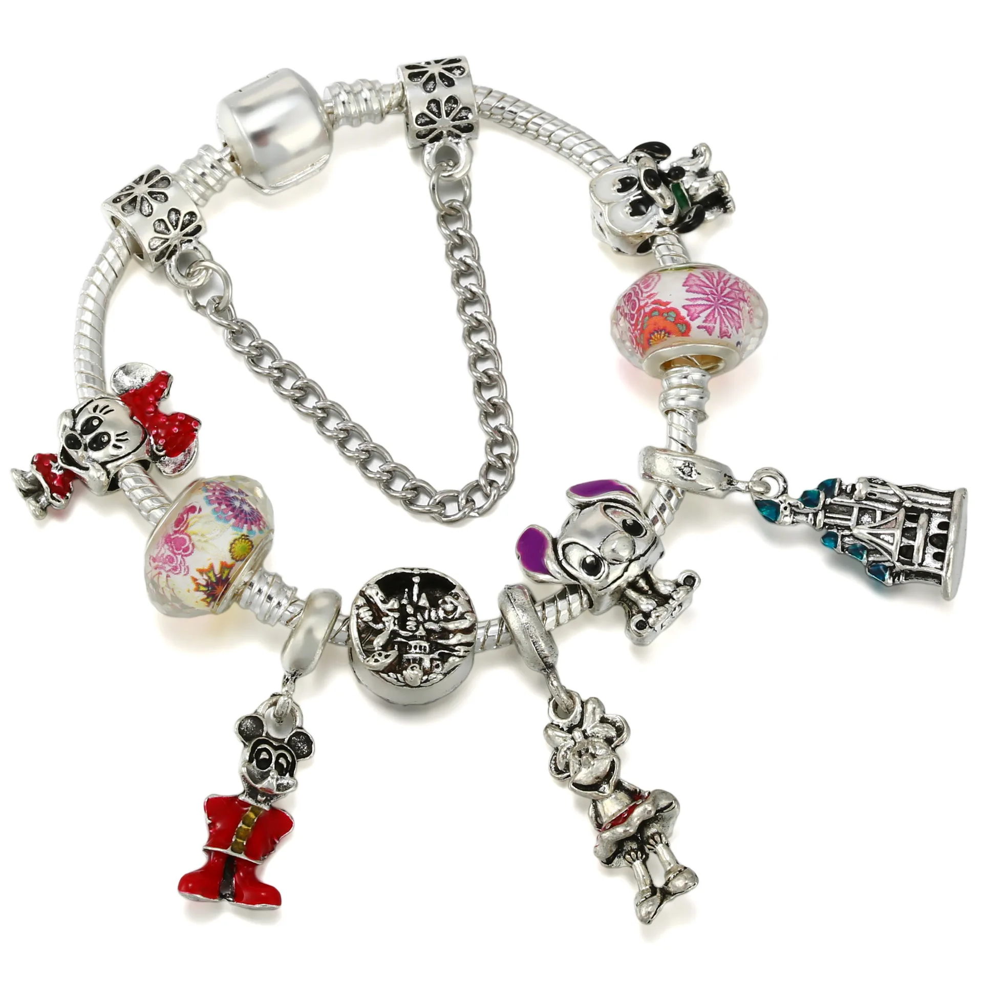 thumbnail image 1 of Pulsera con dijes de oso de Winnie the Pooh para mujer, brazalete con colgante de Piglet Eeyore para niña, cuentas de Anime de Disney para fabricación de joyas, 1 of 5