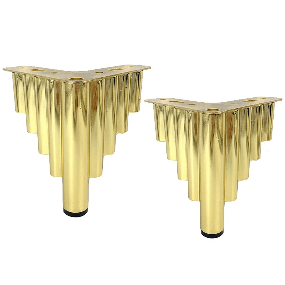 WANLIAN Patas de muebles de 4 pulgadas, patas de metal para muebles de  armario, sofá, soporte de TV, estantería de 4 piezas (dorado)