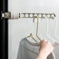 3pcs Window frame clothes hanger buckle type porous window balcony portable clothes hanger adjustable clothes hanger 2