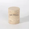 Decorative Travertine Storage Box for Jewelry Natural marble powder Bathroom Vanity Organizer Canister for Cotton Swabs 5