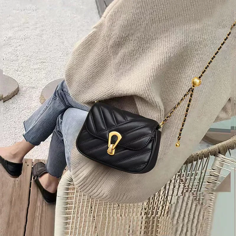 Summer diamond chain small bag high texture fashion crossbody bag for women small black square bag