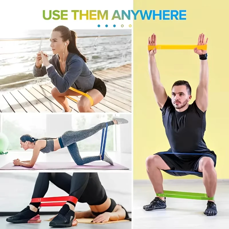 Resistance Bands 5Pcs Tpe Resistance Bands Fitness Set Rubber Loop Strength Training Workout Expander Yoga Gym Equipment Elastic Portable Pilates