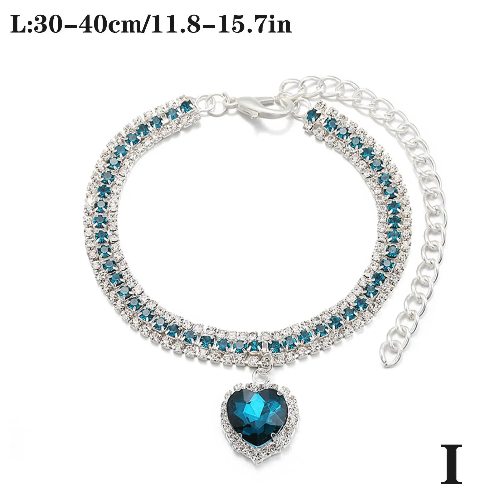 Elegant Crystal Pendant Pet Collar - Adjustable Rhinestone Necklace