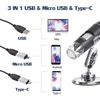 Adjustable 1600X 2MP 1080P 8 LED Digital Microscope Type-C/Micro USB Magnifier Electronic Stereo USB Endoscope For Phone PC 2