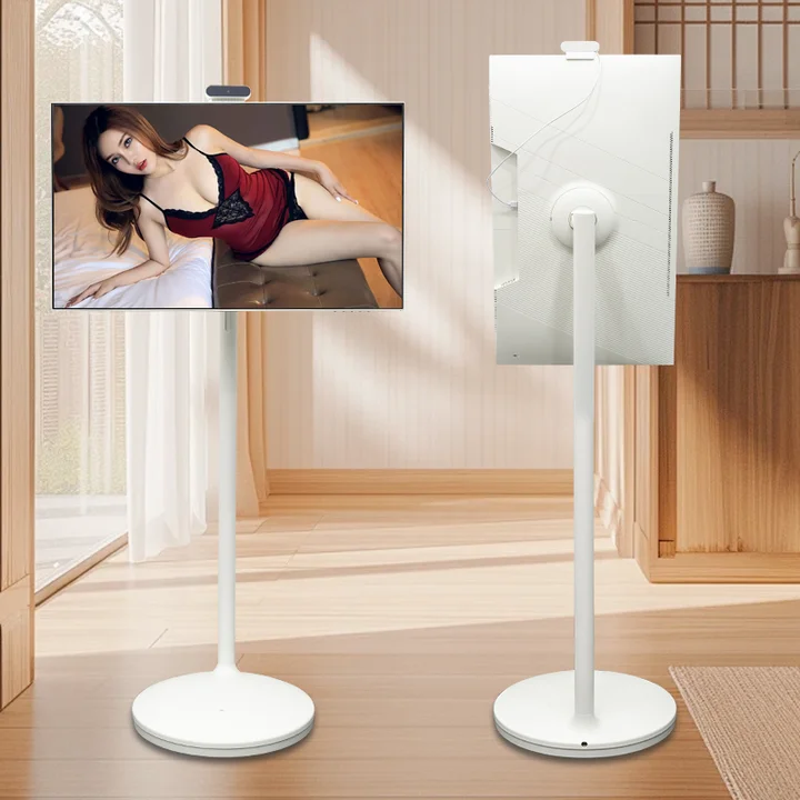 High Quality Smart TV 32 Inch Smart Mobile TV Stand HD Video Vertical Display Player Android 12 1920*1080 Large Size Portable