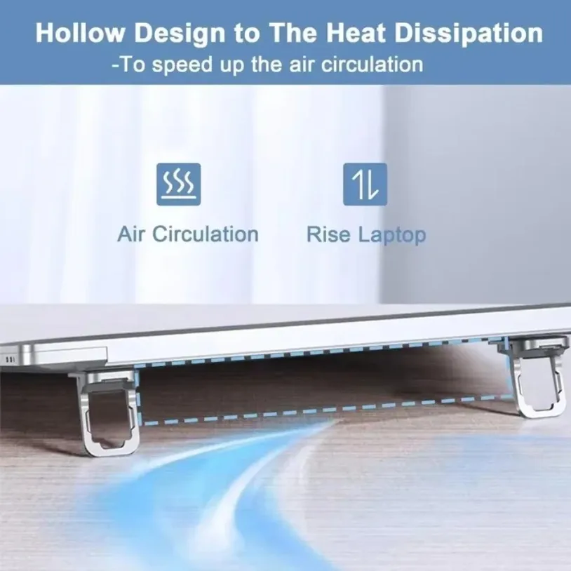 Laptop Stand 2pcs/Set Adjustable Angles Foldable Desktop Invisible Mini Portable Alloy Riser for Notebook