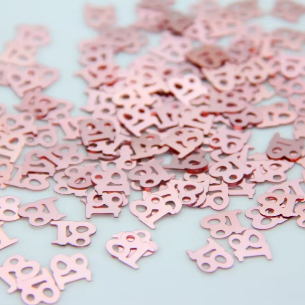Rose Gold Digital 18/21/30/40/50/60 Glitter Confetti Decor Happy Birthday Table Scatter Confetti For Celebration Party 500Pcs