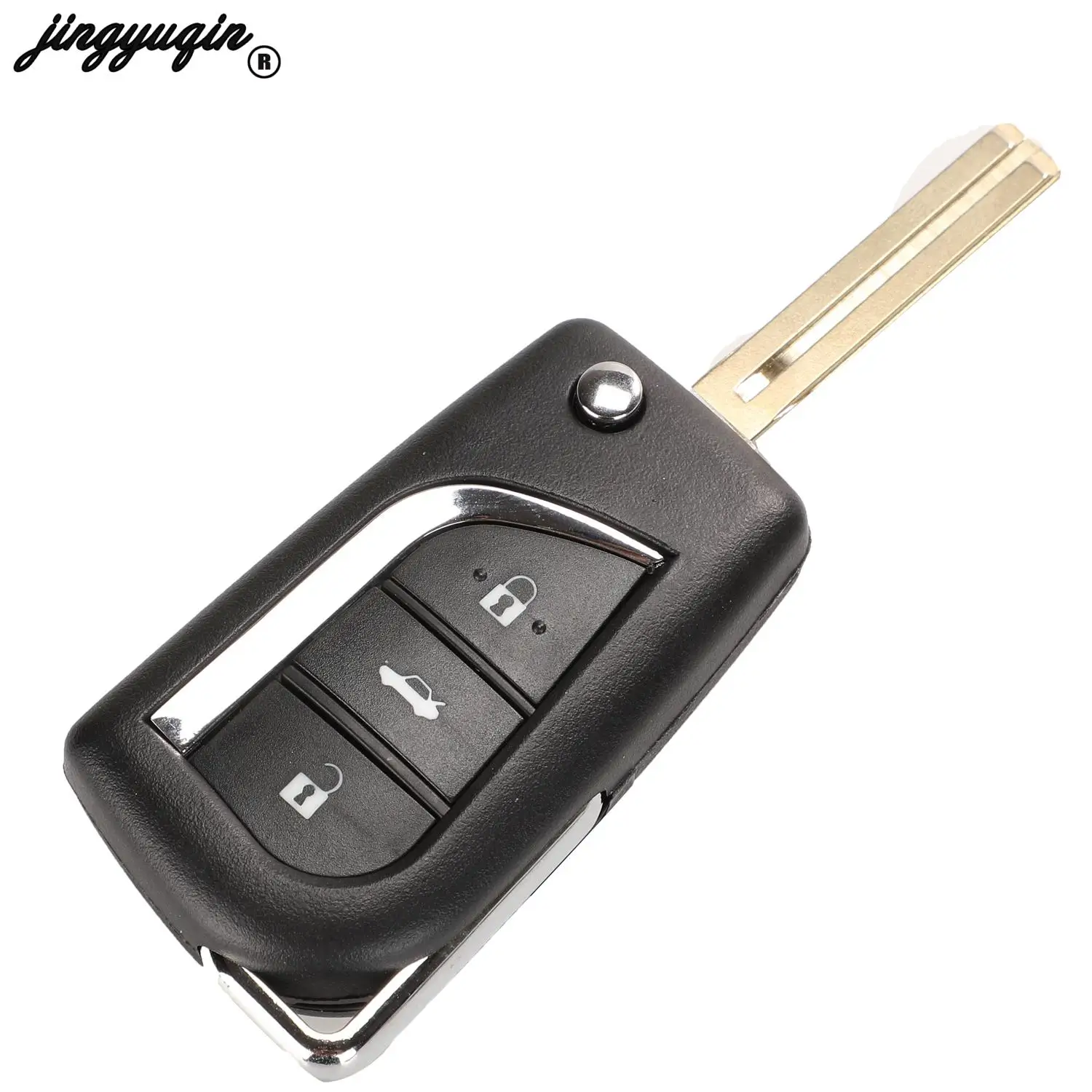 Premium Flip Remote Car Key Shell Case with 2/3 Buttons - Replacement Key Blade Included