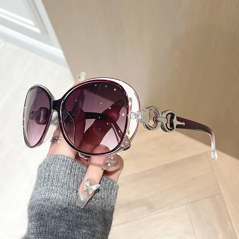 Fashion Square Sunglasses Woman Luxury Brand Big Purple Sun