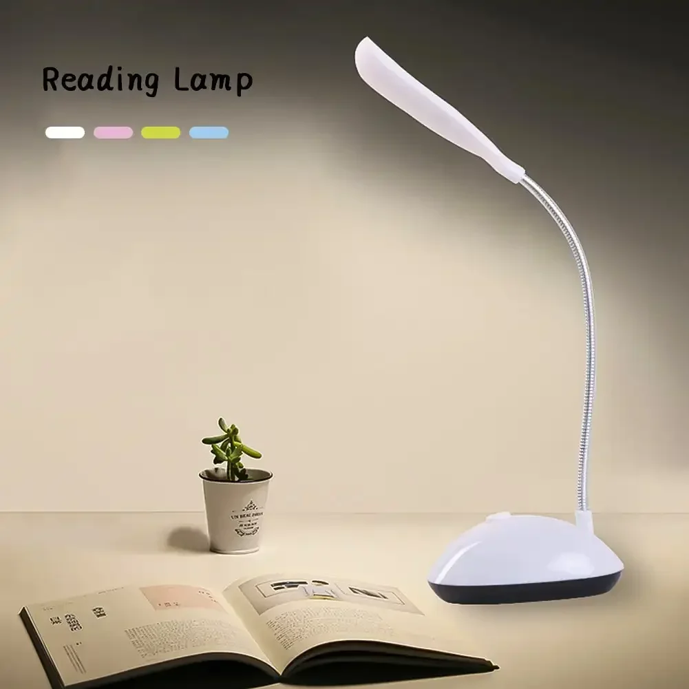 LED Reading Night Lamp Flexible Table Light Foldable Switch Desk Working Study Light For Kids Student Office Battery Operated