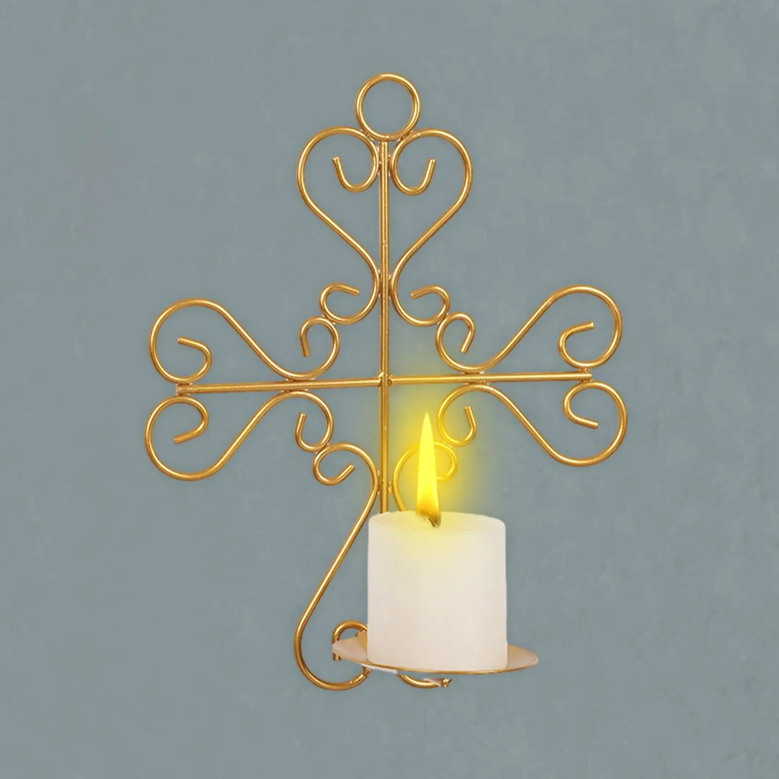 Metal Candlestick Cafe Iron Wall Candles Sconce Holder Tea Light Candleholder for Wedding Bathroom Taper Candle Party Kitchen