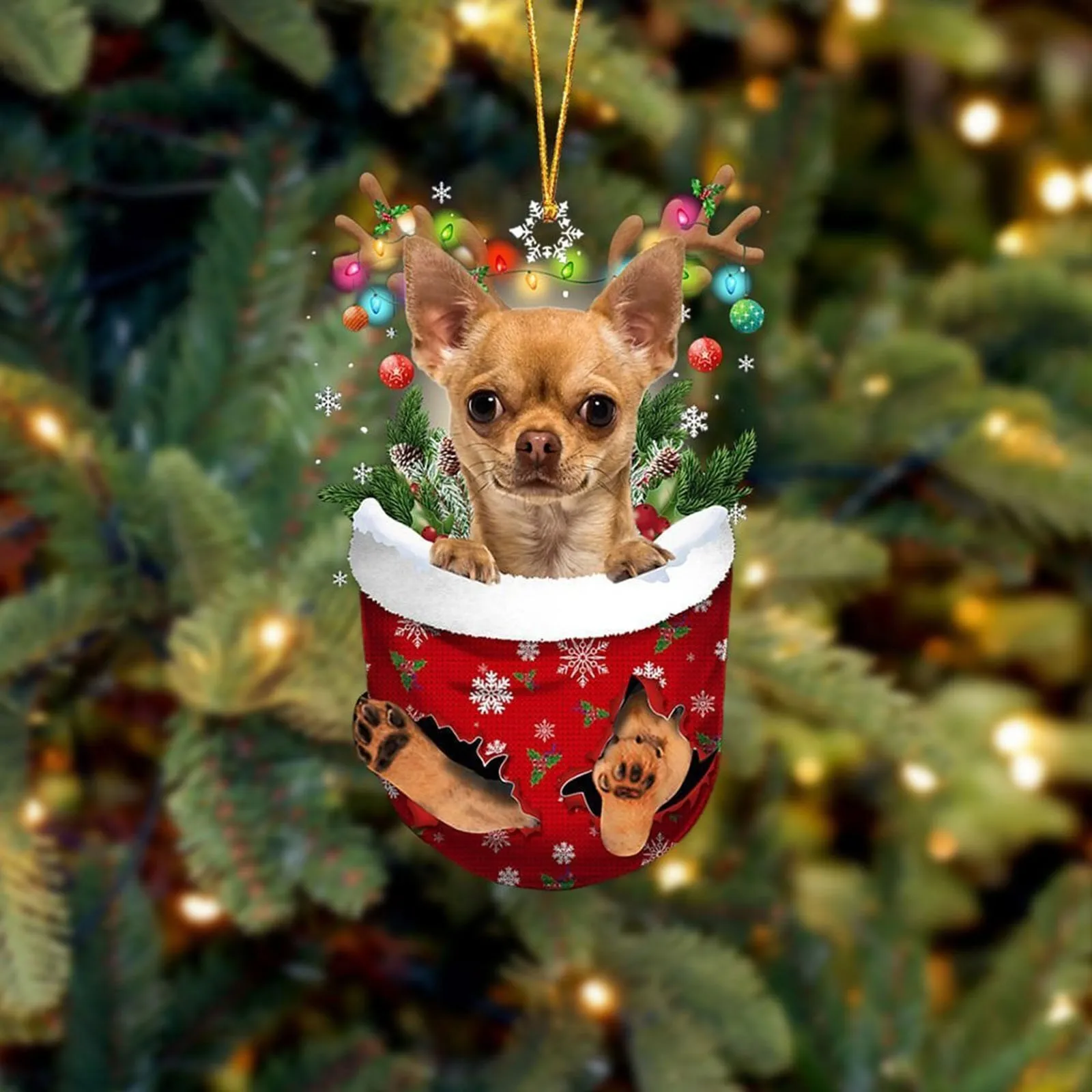 thumbnail image 1 of 1 colgante de perro navideño, medias navideñas, adornos para árboles de Navidad, manualidades, adornos colgantes, Navidad L5, 1 of 5