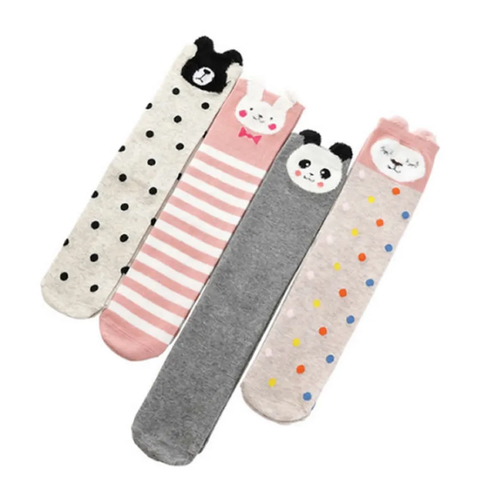girl socks cartoon owl dog print children heaps socks half cylinder boy knee-high kids knee above cotton sock kids socks