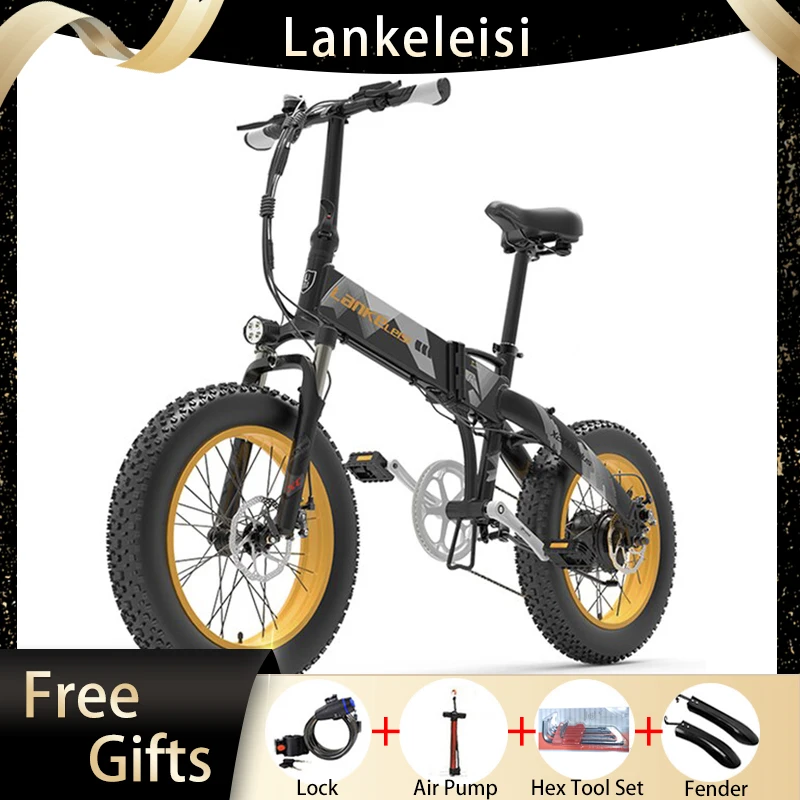 Bici Elettrica Lankeleisi X2000 48V 1000W 12.8Ah Lg Batteria Al Litio Raggi Ruota Ebike Fat Tire Ebike 7 Velocità Pieghevole