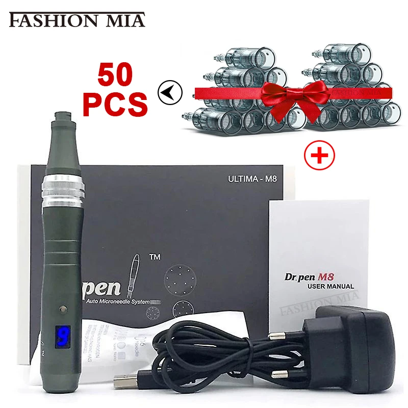 100% Originale Dr Pen Ultima M8 Con 50 Cartucce Wireless Auto Derma Microneedle Pen Strumenti Per La Cura Della Pelle Mts Treatment Beauty Machine