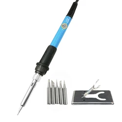Portable Adjustable Temperature Electric Soldering Iron, 60W - EU (60W blue3)