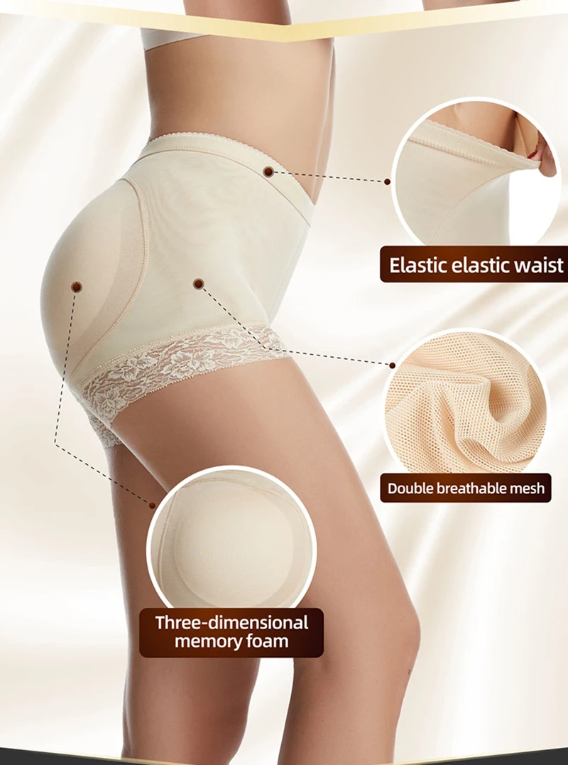 best shapewear for lower belly pooch Sexy Buttocks Control Panties Big Ass Padded Hip Enhancer Booty Butt Lifter for Women Dress Cotton Pads Panty Shorts Body Shaper maidenform shapewear