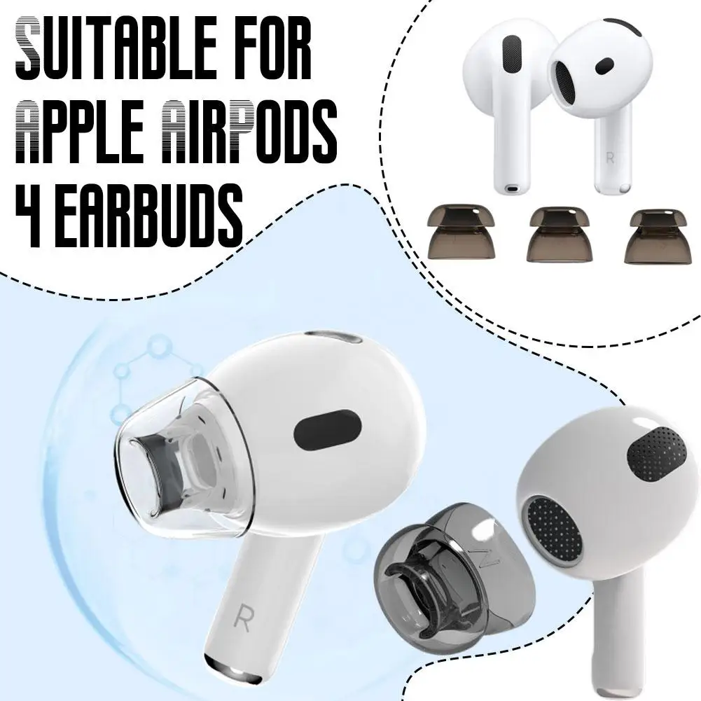 Enhanced Anti-Slip Silicone Ear Tip Covers for Noise Cancelling Earbuds
