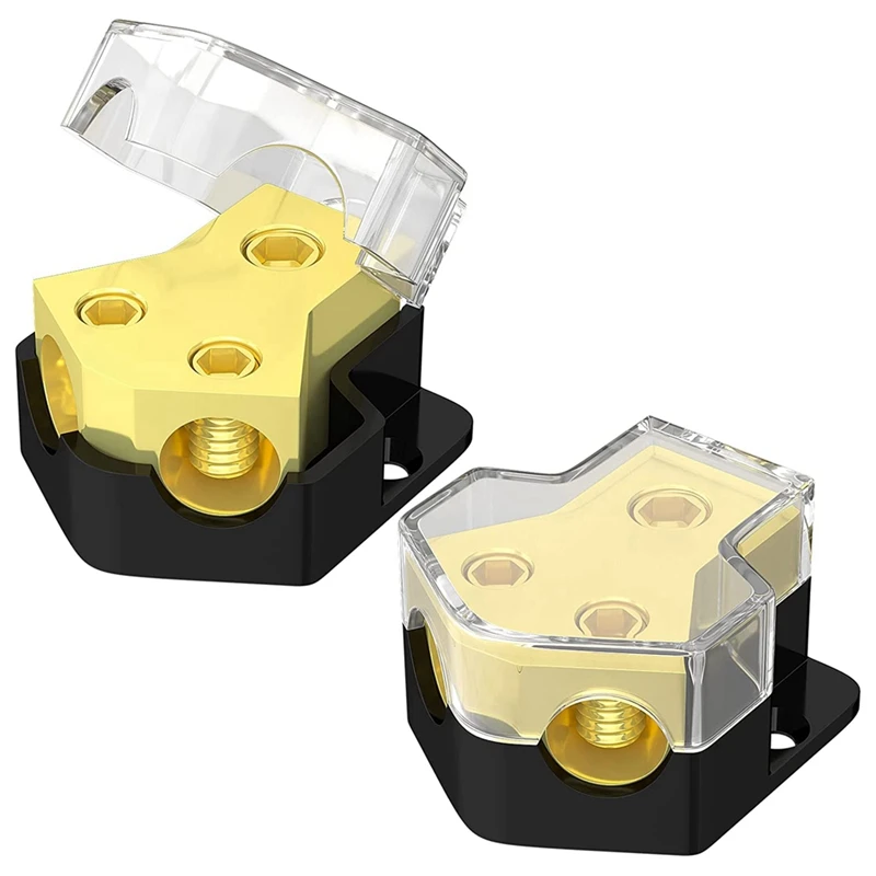 Splitter Car Audio Splitter 2 Vie 0/2/4 Gauge In 4/6/8 Gauge Out Ground Distribution Block Amp