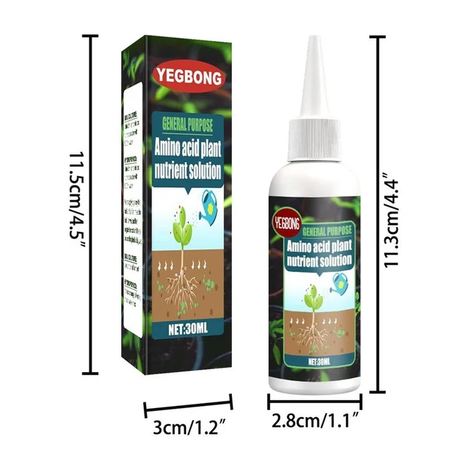30/100 Ml Aminosav Növényi Tápanyagoldat Általános Célú Műtrágyakert Kertiek Nagy Koncentrációjú Tápanyag-Oldó - Image 6