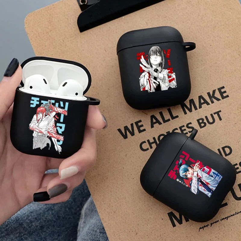 Custodia Per Auricolari Anime Chainsaw Man Per Apple Airpods 1 2 3 Propochita Denji Makima Power Airpods Pro Case