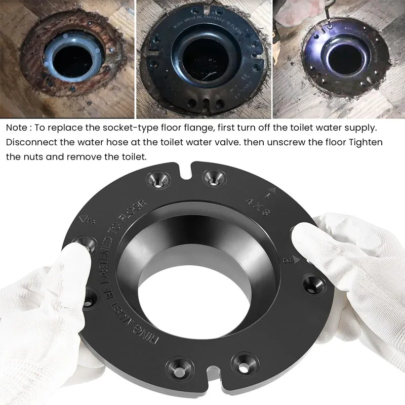 RV Toilet Seal Gasket 385311652 & Flange 3" Floor Flange Socket Toilet Seal 385345892 Fits for Dometic